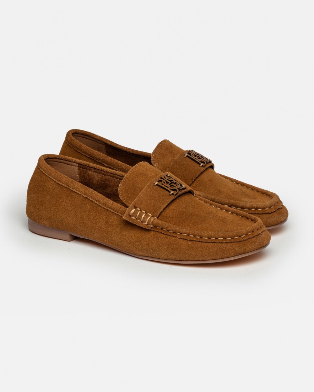 Mocasín Cannes en cuero gamuza Cuoio