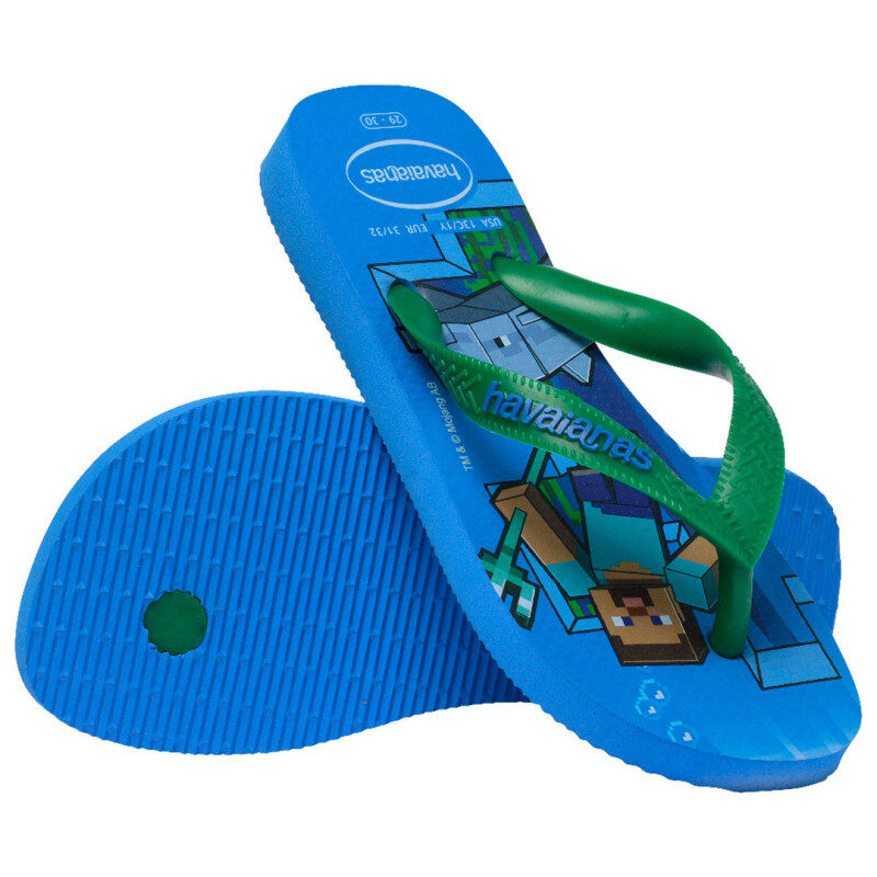 Sandalias de Niño Havaianas Minecraft Azul - Verde