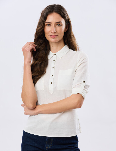 CAMISA DE LINO Blanco