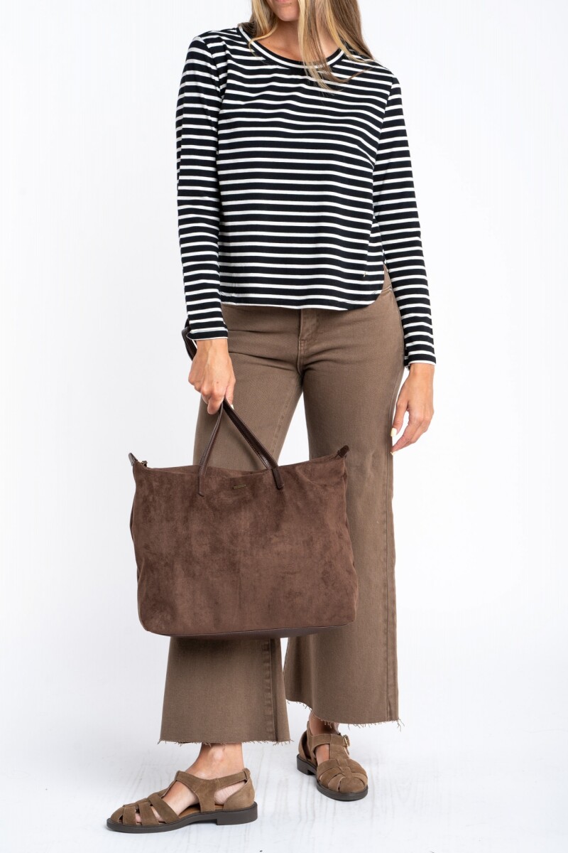 Remera Rayada Algodón Negro