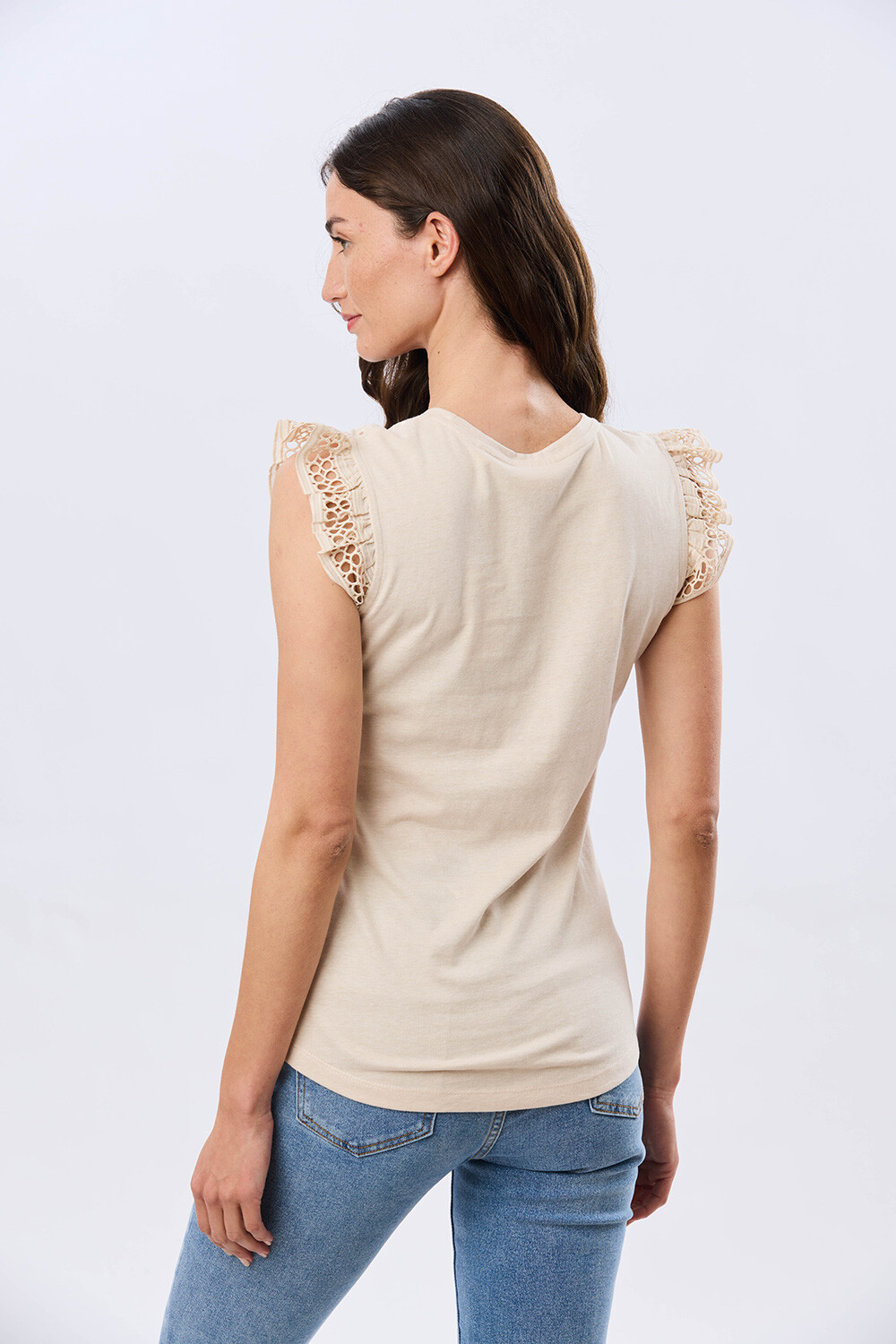 REMERA LISA DE ALGODÓN Beige