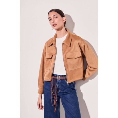 Campera Gamuza Cuero Vegano Whisky