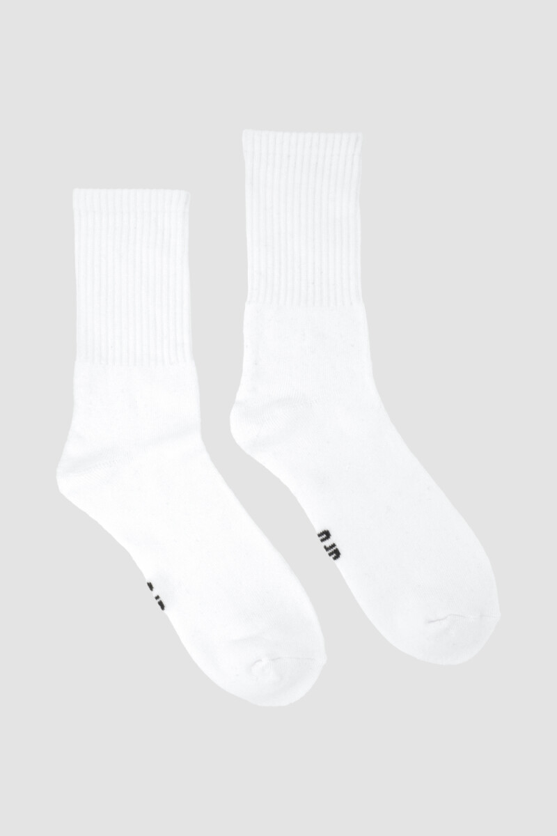 Medias deportivas lisas con felpa interior Blanco