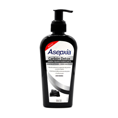 Asepxia Carbón Detox Jabón Líquido Purificante 200 ml Asepxia Carbón Detox Jabón Líquido Purificante 200 ml