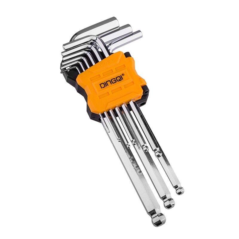 DINGQI JUEGO 9 PIEZAS LLAVES ALLEN LARGAS PUNTA BOLA 1.5-5 Dingqi Juego 9 Piezas Llaves Allen Largas Punta Bola 1.5-5