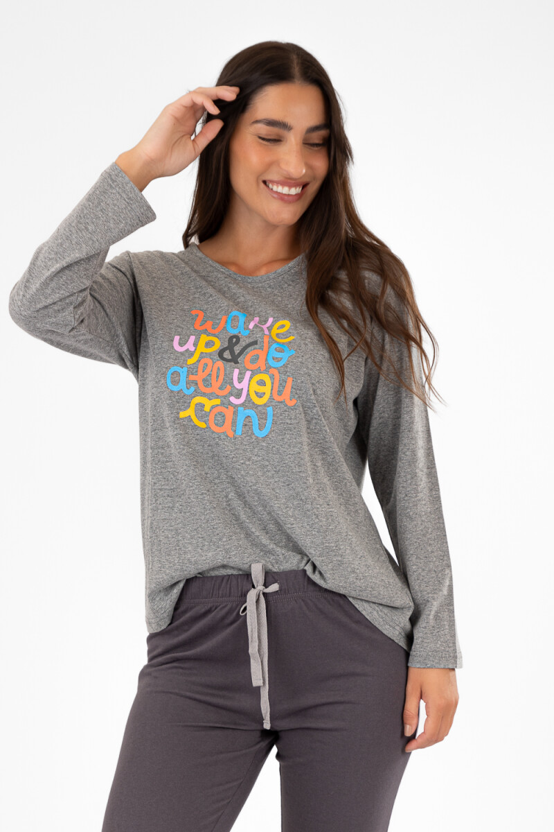 Pijama wake up Gris