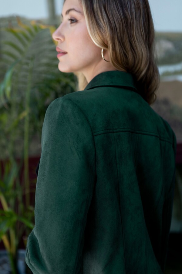 Chaqueta Suede Zip VERDE