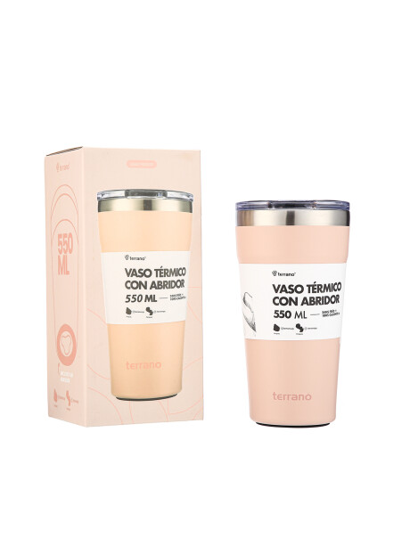 Vaso Acero Inox. 550mL. Rosa