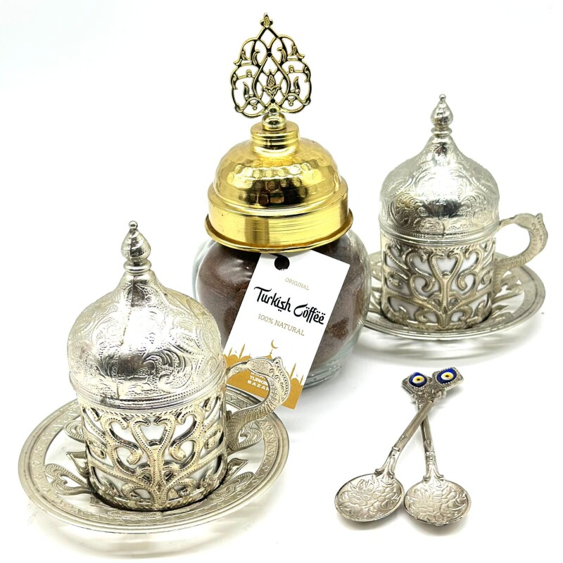 Set de café para dos personas metal Plateado
