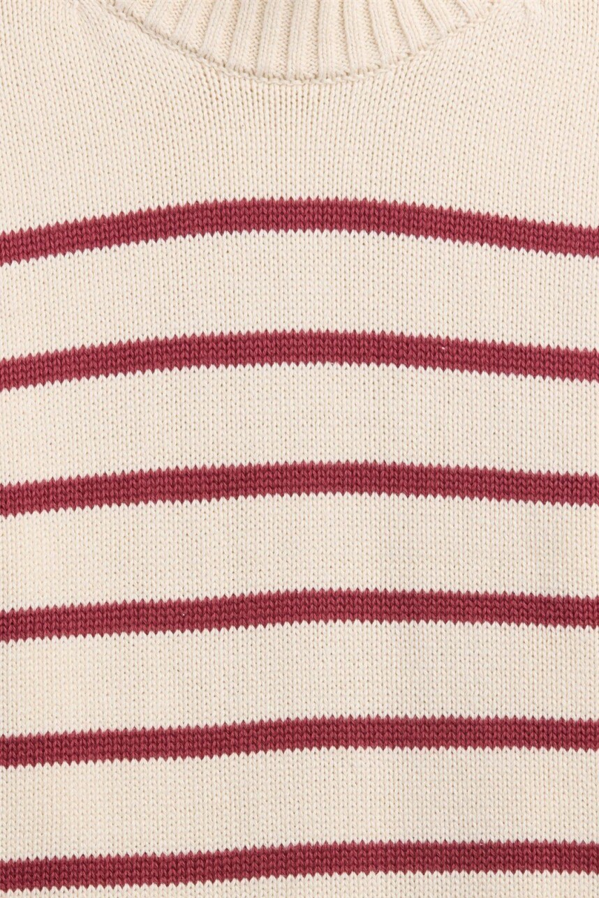 Buzo Algodón A Rayas Mujer Red White Str