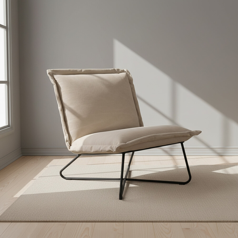 BUTACA METAL-Y-TELA NATURAL-BEIGE ARUBA BEIGE