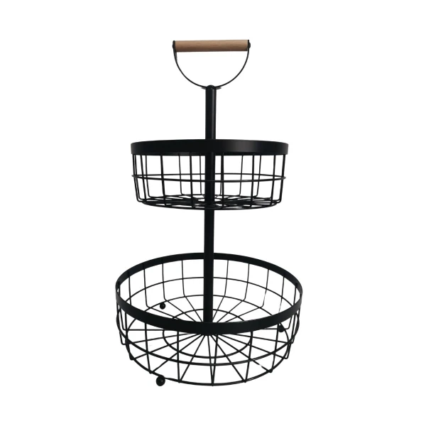Canasto Organizador 2 Pisos Cocina y Mesa Frutera Deco con manija IMBACK Canasto Organizador 2 Pisos Cocina y Mesa Frutera Deco con manija IMBACK