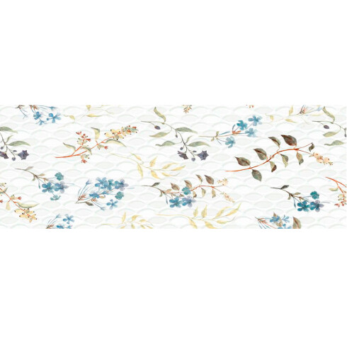 Ceramica Decorada Flores 33X57Cm Pared GAMAS DE BLANCO