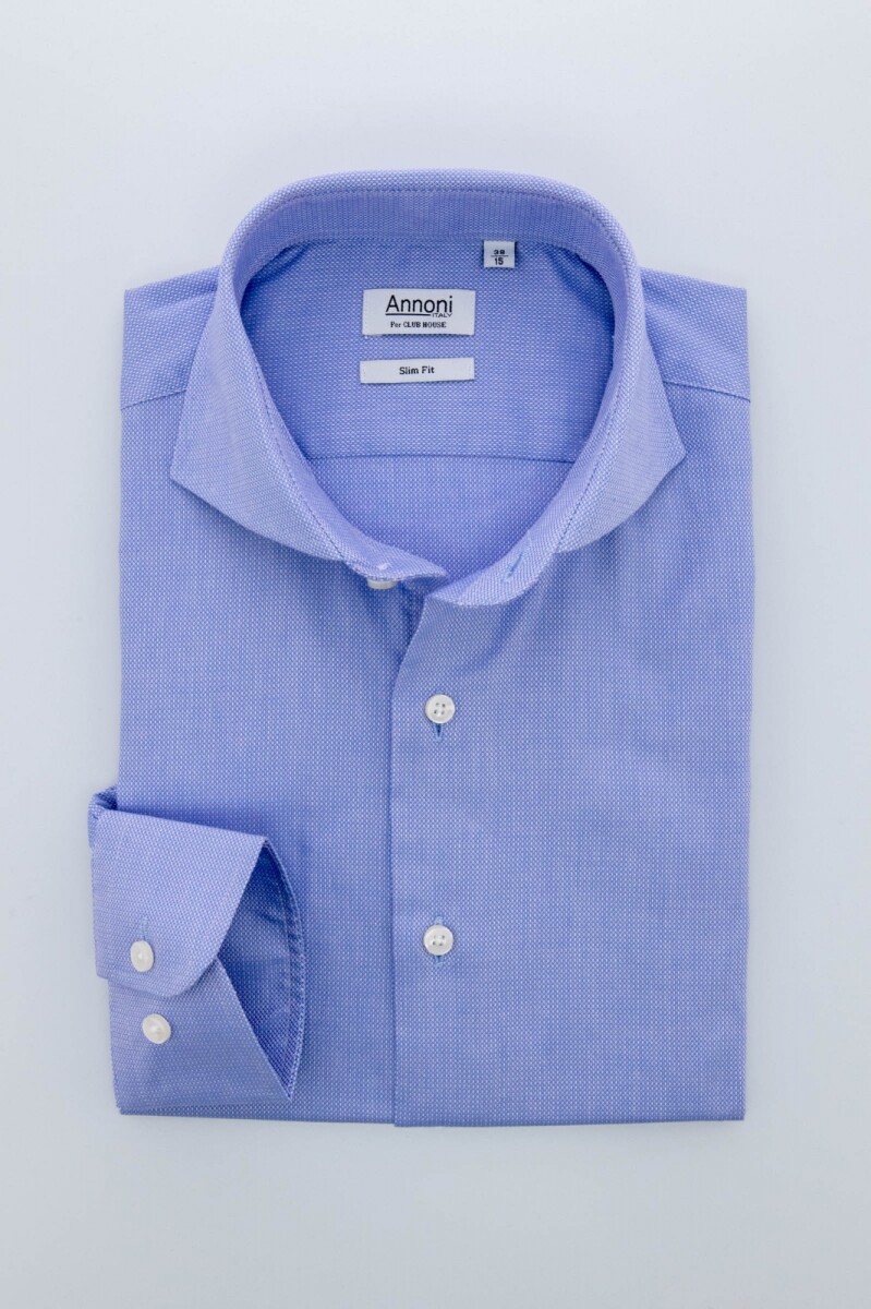 Camisa Annoni Hudson Collar Slim-Fit - Celeste 