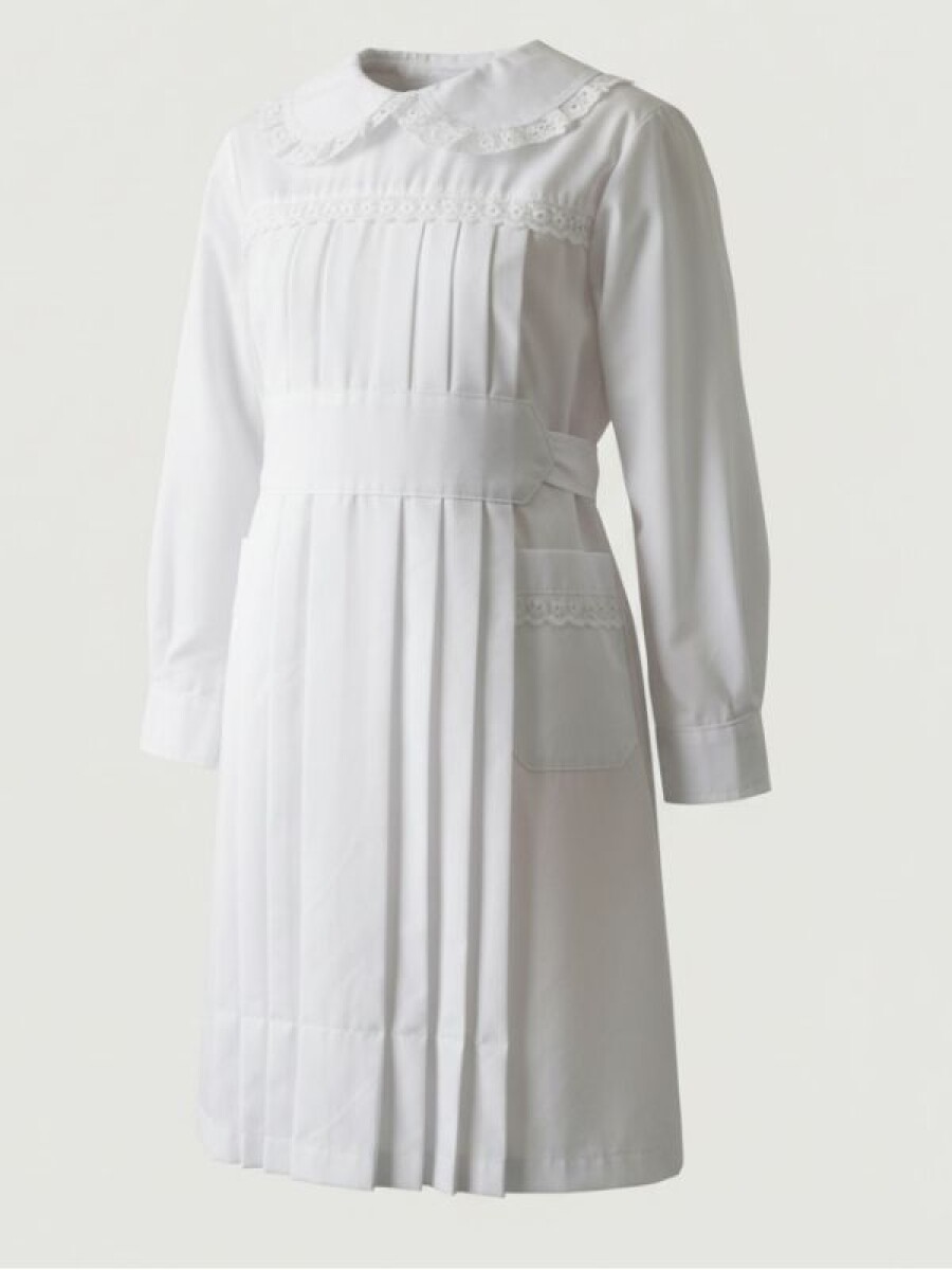 Tunica Tableada Niña -Moña Azul - Blanco 