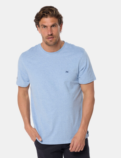 REMERA LISA DE ALGODÓN Azul melange