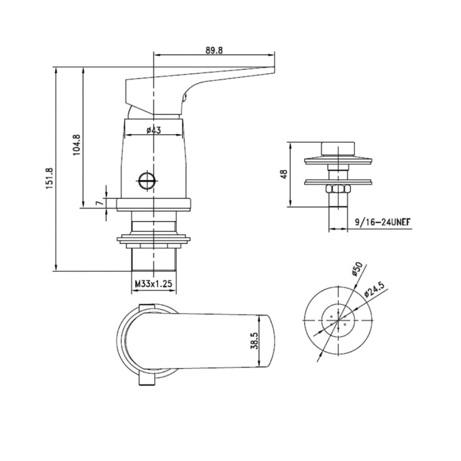 Grifería para Bidet Monocomando con Transferencia Cromada Linea Alba Grifería para Bidet Monocomando con Transferencia Cromada Linea Alba