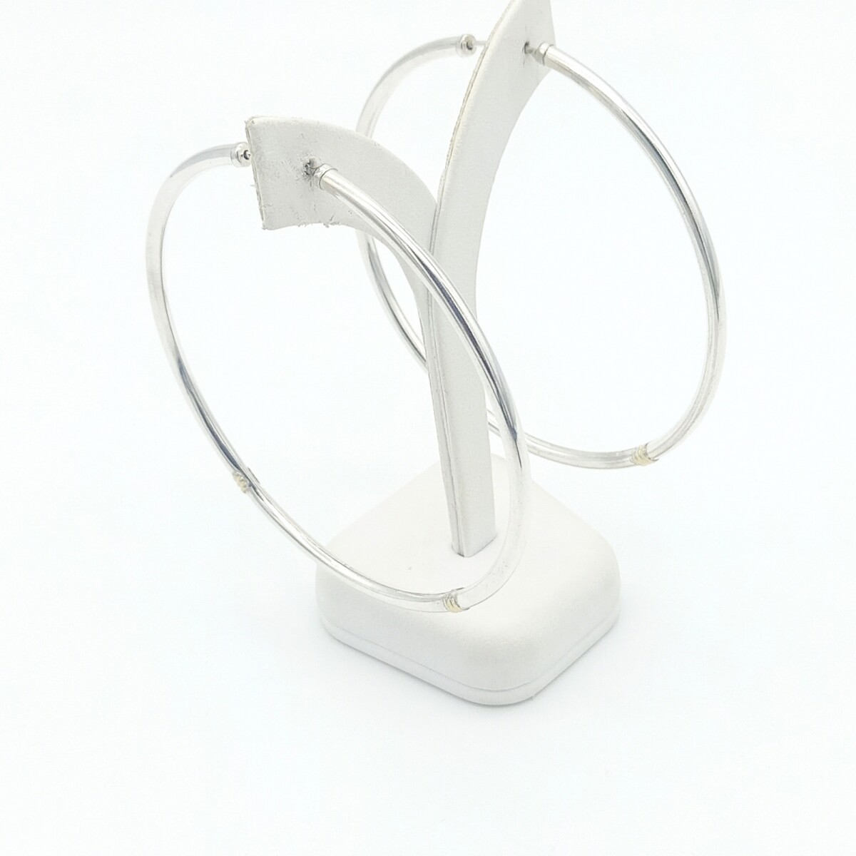 Par de aros de plata 925 y double en oro 18 ktes. 