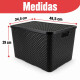Set x2 Caja ratán 40 lts NEGRO