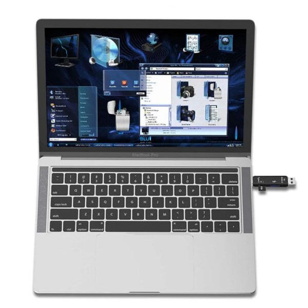 Adaptador OTG 3 en 1 USB Tipo C a USB Macho SSD Windows Variante Color Negro