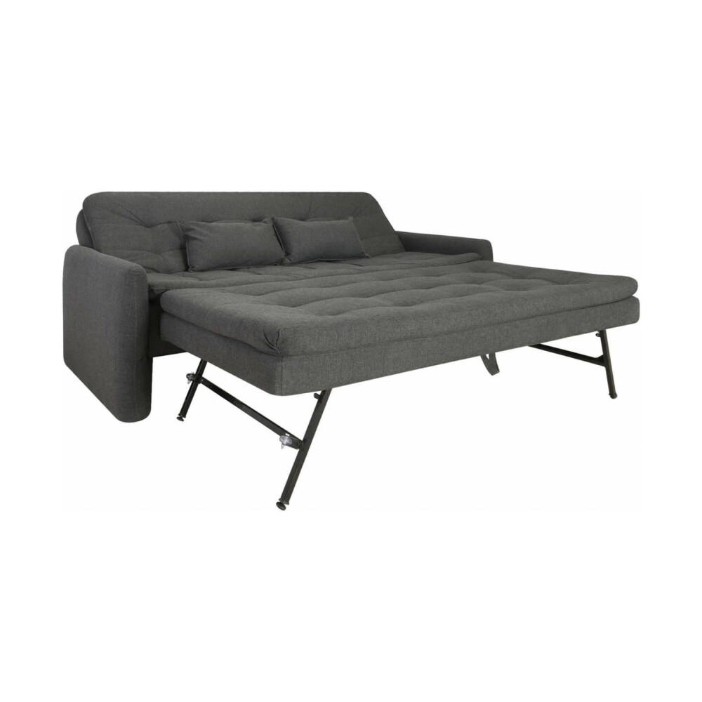 SILLÓN CAMA 3 CUERPOS TELA GRIS MADALENA GRAFITO