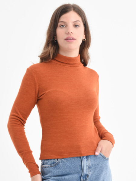 Sweater de punto cuello alto Beige Oxido