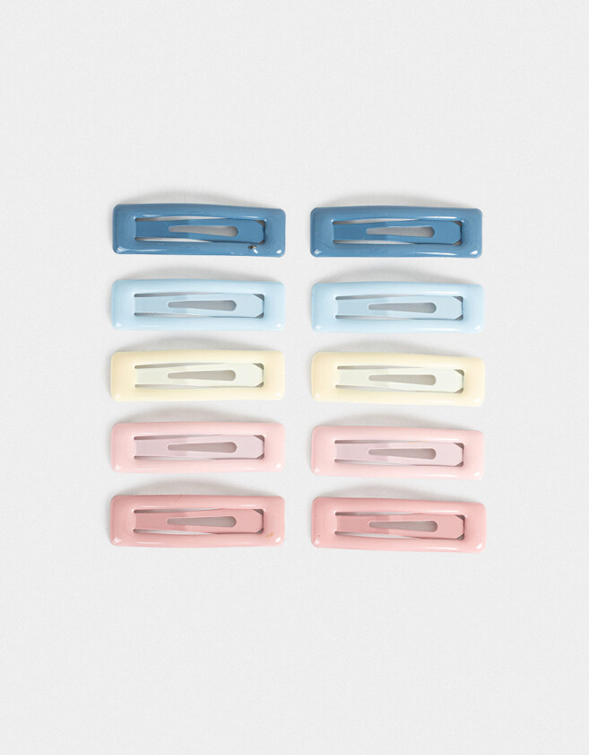 Hebillas Infantiles Liso Set De Hebillas Tic Tac - Combinacion Multicolor