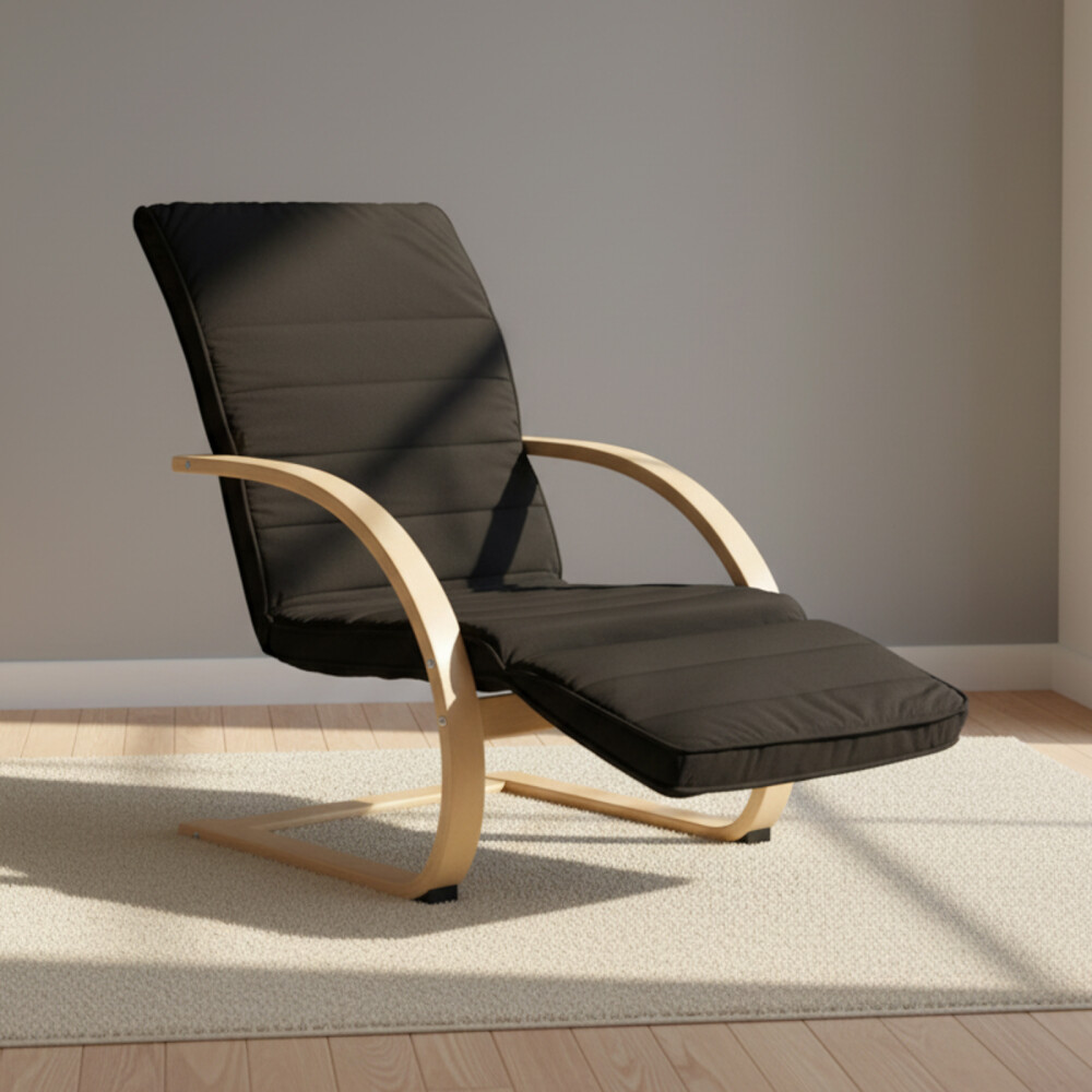 SILLA SILLÓN FLEX TELA-Y-MADERA NEGRO RA1063