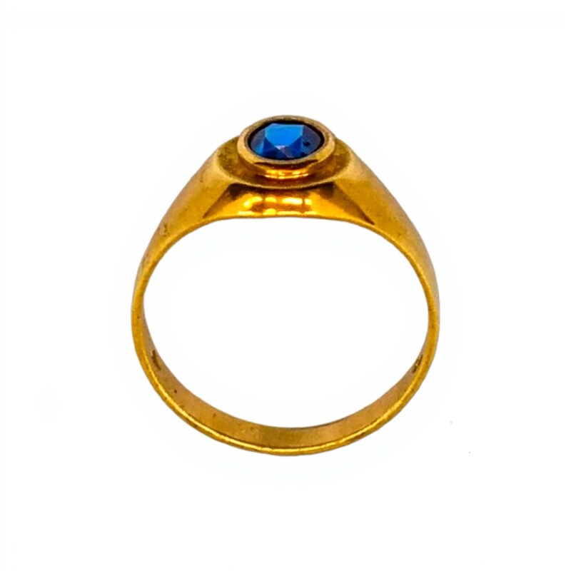 Anillo Solitario-Oro Bajo-Piedra Zafiro-AN8112 conpiedra