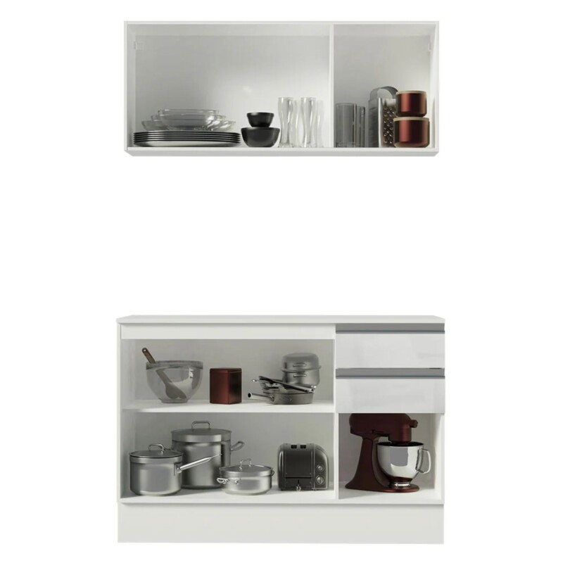 Mueble de cocina y encimera compacta Lumax MDF 120cm blanco Mueble de cocina y encimera compacta Lumax MDF 120cm blanco