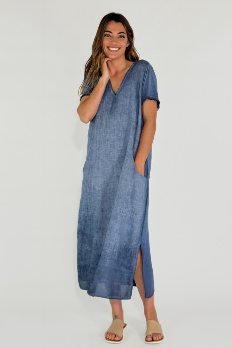 VESTIDO MARTINICA LARGO Azul
