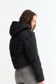 Campera puffer crop NEGRO