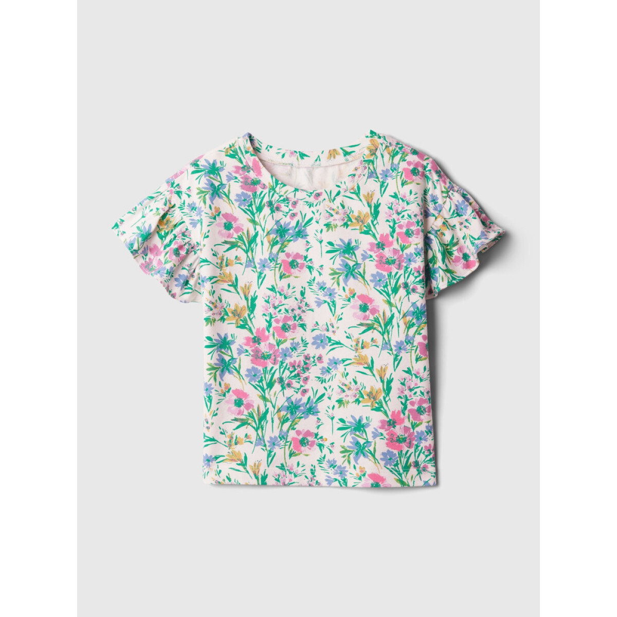 SS BRANNANS RUFFLE TOP - SP MULTI FLORAL 