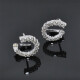 Caravanas En Oro 18K Blanco Y Brillantes Caravanas En Oro 18K Blanco Y Brillantes