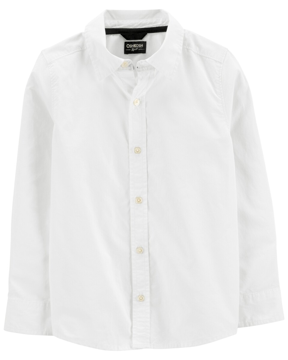 Camisa de algodón manga larga blanca 