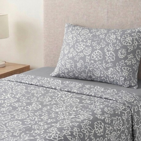 Juego De Sábanas Bukara 1.5 Plazas Gris