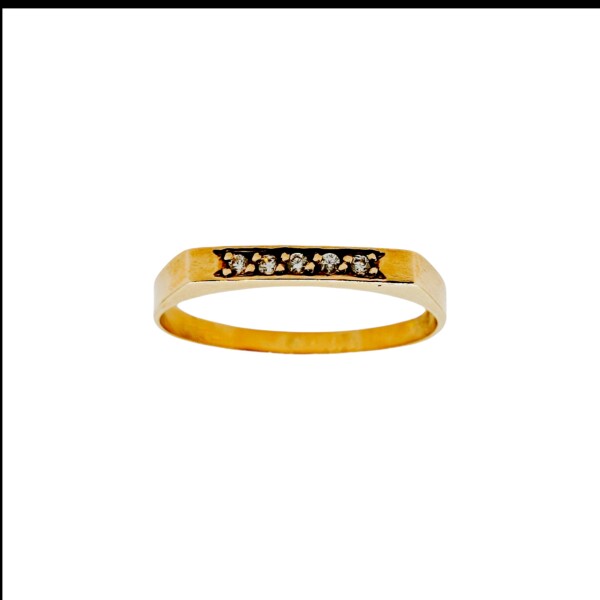 Anillo Sin Fin-Oro bajo-Piedra zirconia-AN8001 conpiedra