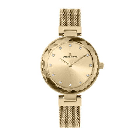 Reloj Jack Lemans Malla Enchapada Esfera Redonda con Zirconias Reloj Jack Lemans Malla Enchapada Esfera Redonda con Zirconias