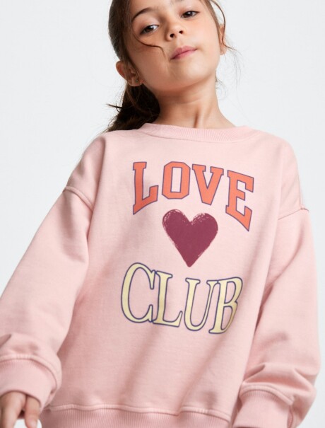 BUZO INFANTIL CON ESTAMPA - MARRÓN ROSADO