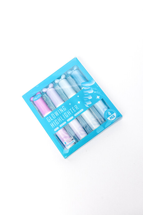 Resaltador Glowy Mix 3 Colores, 4 Pcs Estampado 2