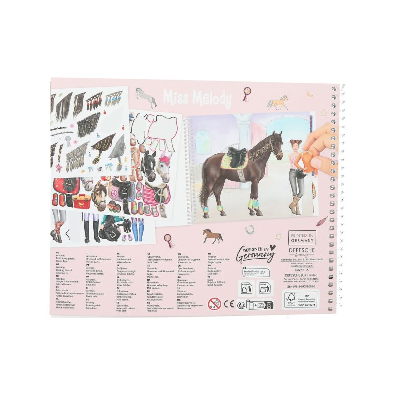 Libro con stickers Top Model - Dress me up Miss Melody Tamaño grande Libro con stickers Top Model - Dress me up Miss Melody Tamaño grande