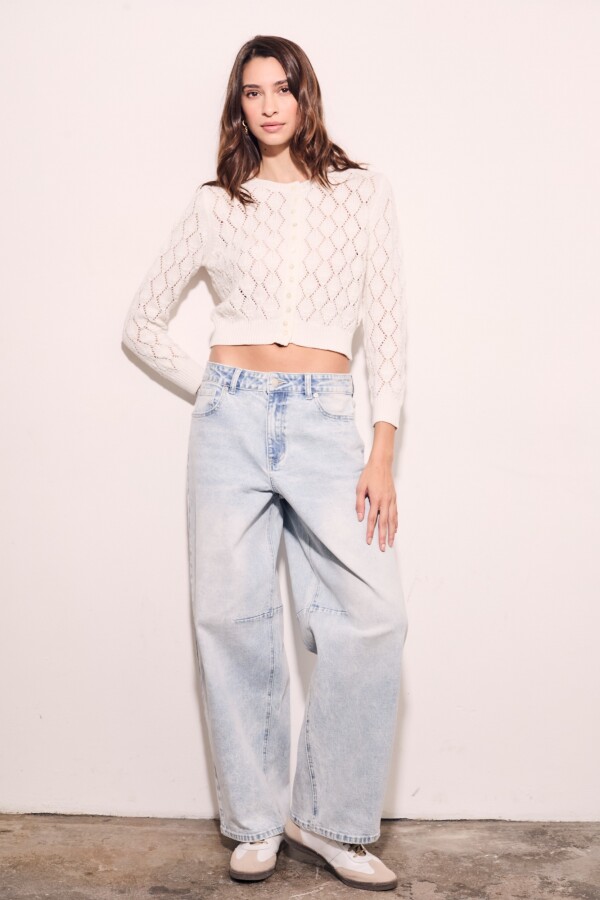 Sweater Algodón Botones Nácar