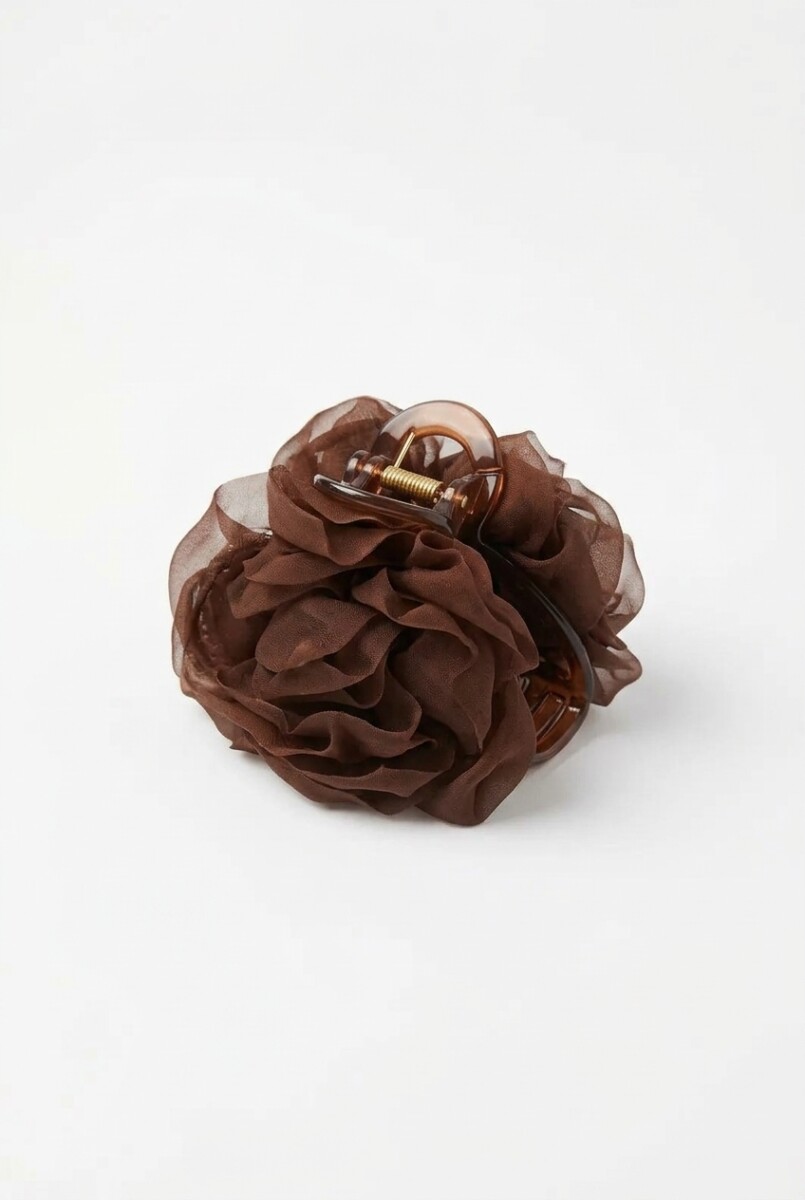 Broche flor - marrón 