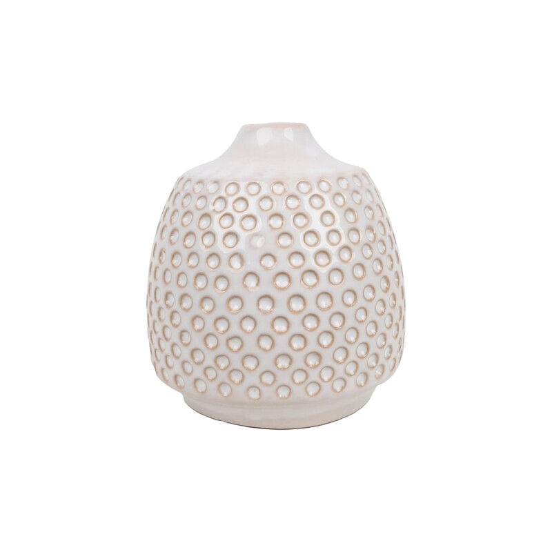 FLORERO RELIEVES D9x10CM CERAMICA BLANCO FLORERO RELIEVES D9x10CM CERAMICA BLANCO