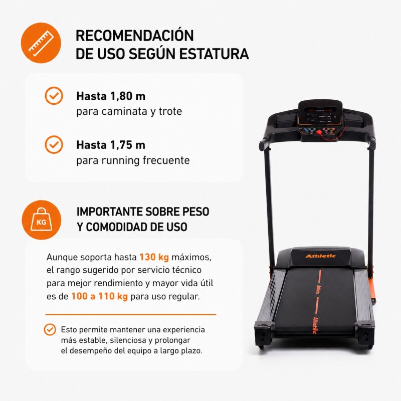 Caminador Athletic 610t Plus Motor 2hp Velocidad Hasta 16km Negro