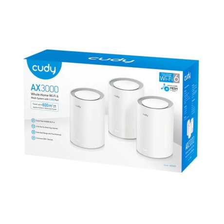 Mesh Cudy Wifi 6 AX3000 2 Ports Gigabit (3P) White 001