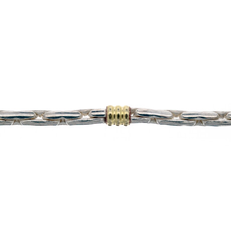 Gargantilla de plata 925 y double en oro 18 ktes, 50 cm. Gargantilla de plata 925 y double en oro 18 ktes, 50 cm.