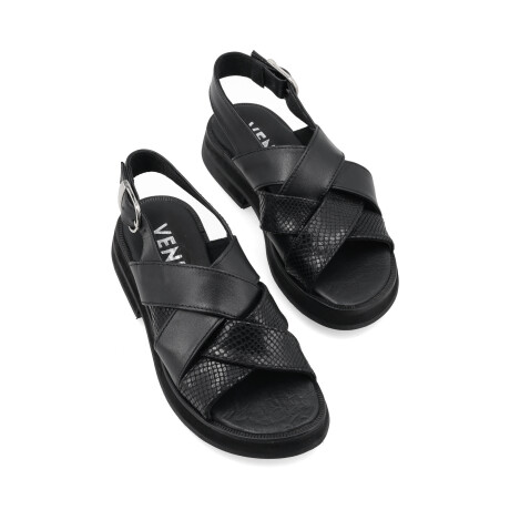 SANDALIAS VENET - CUERO LIBRIZZI NEGRO