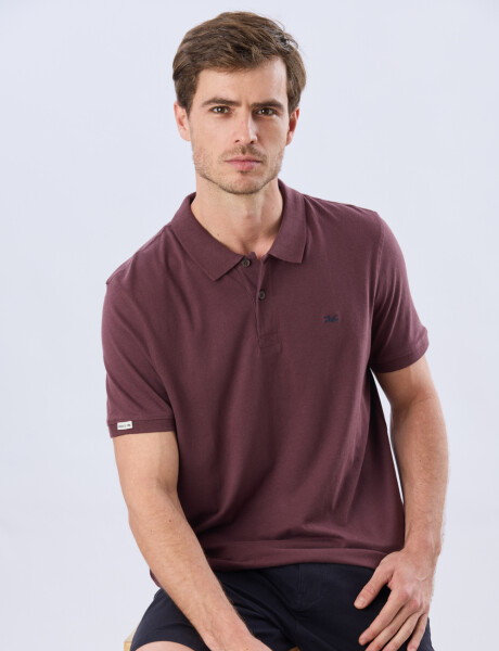 REMERA POLO LISA JERSEY Bordo