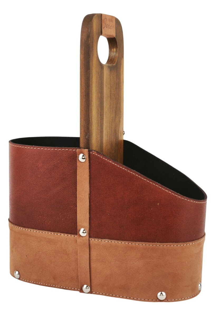 Matera de Cuero Vacuno Legítimo con Estructura Integral de Madera Ladrillo